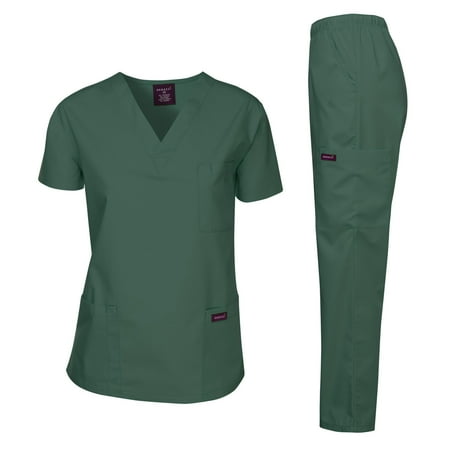 

Dagacci Medical Uniform Unisex Scrubs Set Scrub Top and Pants