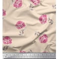 thumbnail image 1 of Soimoi White Cotton Poplin Fabric Grandiflora Roses Floral Fabric Prints By Yard 56 Inch Wide, 1 of 3