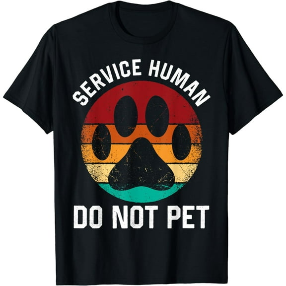 Service Dog Human Do Not Pet Funny Vintage Rescue Dog Owner T-Shirt