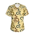 thumbnail image 2 of Uemuo Various Snake Printed Women's Classic V-Neck T-Shirt - Soft, Breathable, Moisture-Wicking, Perfect for Casual, Office, Travel, and Everyday Wear-XX-Large, 2 of 5