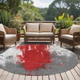 thumbnail image 4 of Red Cement Gray Round Area Rug 5Ft Washable Circle Rugs for Living Room Bedroom, Modern Abstract Art Red Non-Slip Carpet Floor Mats Indoor Outdoor Carpet Runner Aesthetic Home Decor, 4 of 8