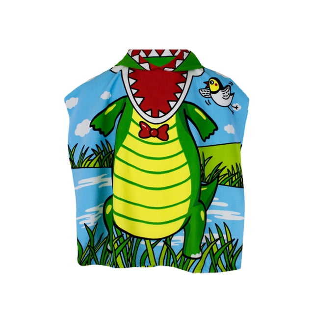 TOALLA TIPO PONCHO PARA NIÑO DIBUJO DE COCODRILO US EXPEDITION 133377