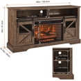 thumbnail image 2 of Tabaray 60" Electric Fireplace TV Stand 27" Fireplace Insert with Remote Overheat Protection can Flame Viewing Without Heat, 2 of 14