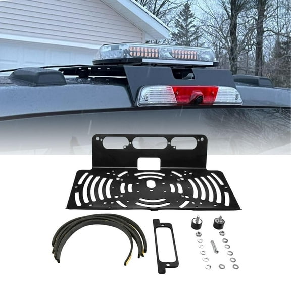 TORQUE Metal Drill-Free Light Bar Mount for 2015-2025 Ford F-150 and 2017-2025 F-250-F-550 Fits Magnetic Light Bars & Antennas, Supports Bolt-On Mounting, Black (TR3091)