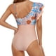 thumbnail image 2 of Wosthever Traje de baño de mujer de moda de un solo hombro estampado traje de baño cómodo traje de playa portátil Sexy ropa Traje de baño Rosa m, 2 of 6