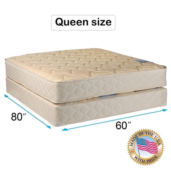 Chiro Premier Double-Sided Gentle Firm (Beige) Mattress set with Mattress Cover Protector Included - Quality Foam, Fully Assembled, Orthopedic, Long Lasting by Dream Solutions USA (Queen 60"x80"x9")