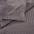 thumbnail image 3 of BenJara Ahab 60 x 50 Quilted Throw Blanket, Polyester Filling, Gray Dutch Velvet, 3 of 5