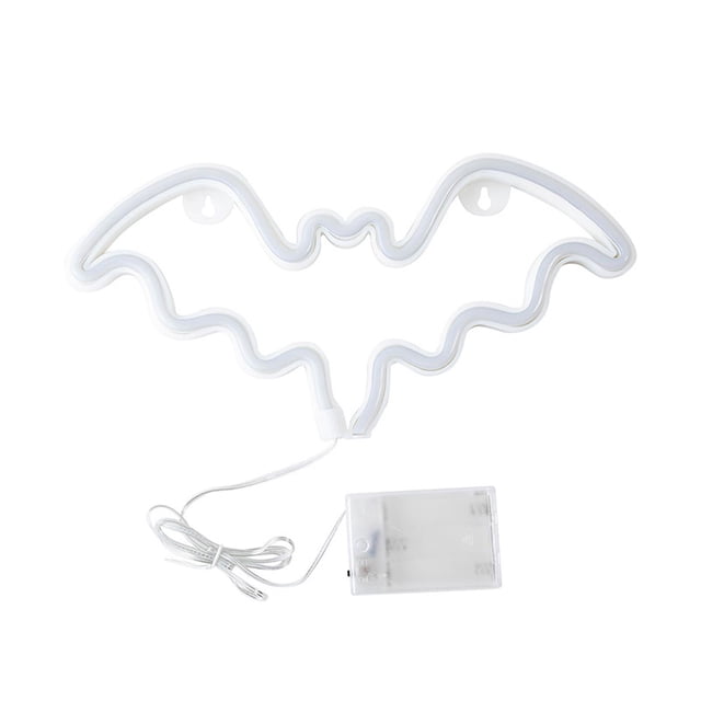 Luces LED en forma de murciélago, decoración para fiestas navideñas, dormitorio, noche, luces de neón para interiores y exteriores (azul)