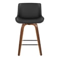 thumbnail image 5 of LumiSource Santi 25" Fixed-Height Counter Stool - Set of 2 in Walnut Wood, 5 of 9