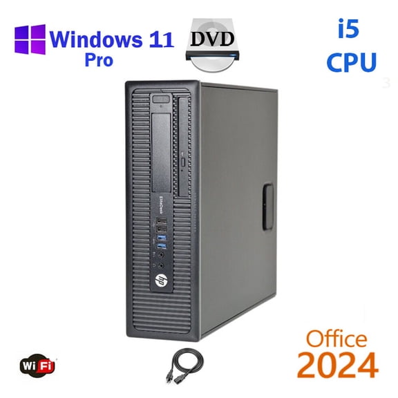 Restored Windows 11 HP i5 3.2 ghz 500GB SSD 16GB RAM WiFi Desktop Computer PC Office24