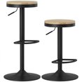 thumbnail image 1 of HOMCOM Tabourets de Bar en Bois Ensemble de 2 Tabourets de Bar Pivotants Réglables Noir Naturel, 1 of 10