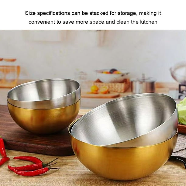 Toystoory Juego de ensaladeras de acero inoxidable elegantes y