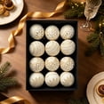 thumbnail image 6 of Eolstice Set of 12 Christmas Hanging Ornaments, 3.15 Inch Antique Ball Decoration, Boxed Vintage Holiday Tree Decor for Indoor Home Display, 6 of 6