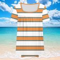 thumbnail image 5 of JTZGDY Women's Plus Size Tops Casual Striped Printed Summer Square Neck Blouses Short Sleeve Ruched Pleated T Shirts Loose Oversized Flowy Beach Tunics Orange XXL, 5 of 6