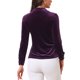thumbnail image 3 of CAMISA DE VELVET PARA MUJER INSPIRADA CHIC, CON BOTONES, CUELLO EN V, MANGAS LARGAS, BLUSA RETRO XL PÚRPURA, 3 of 6