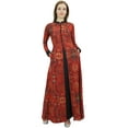 thumbnail image 2 of Bimba Casual Full Length Cotton Printed Women's Maxi Dress With Front Button - 4, 2 of 6