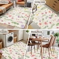 thumbnail image 5 of 3'x5' Rug for Living Room Bedroom, Pink Spring Floral Washable Area Rugs Non-Slip Carpet Mats, Flowers Elegant Pastoral Botanical Indoor Low Pile Area Rug Runner for Kitchen, Mudroom, 5 of 8