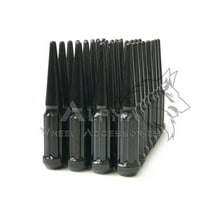 32 Black 9/16-18 Spline Spiked Lug Nuts 4.4" For Dodge 2003-2011 Ram 2500 3500