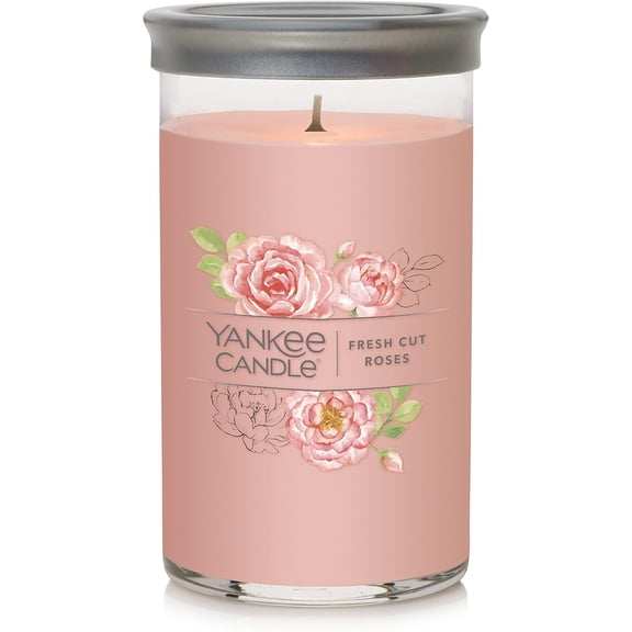 Yankee Candle FRESH CUT ROSES - Medium Single Wick 14.25oz Pillar Candle