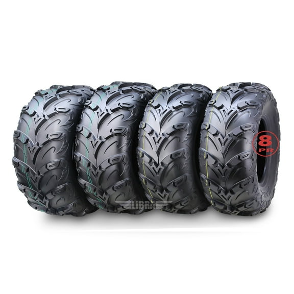 WANDA Premium 8 Ply ATV/UTV Tires 24x8-12 front & 24x10-11 Rear Mud Sling