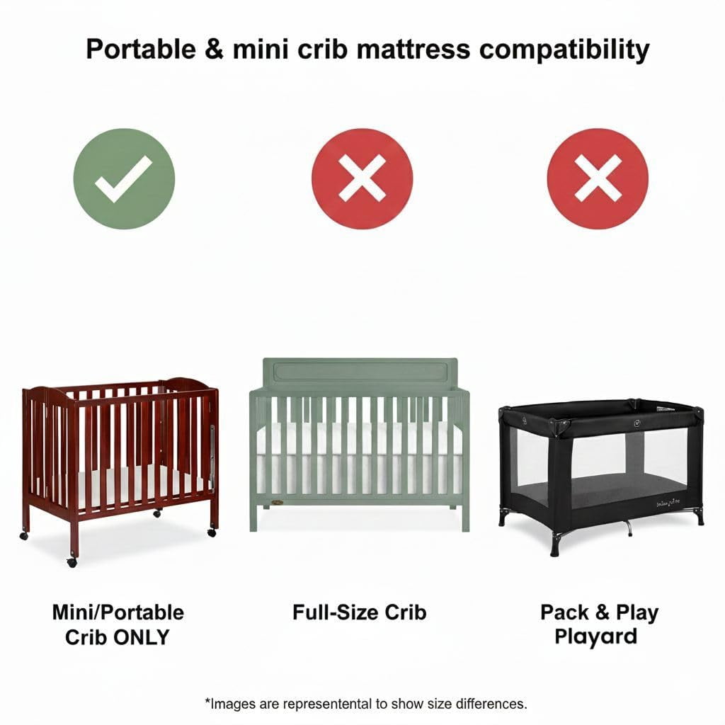 Holly 3 inch Fiber Portable/Mini Crib Mattress