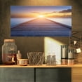 thumbnail image 1 of Quai en Bois pour Soleil Lumineux du Soir - Impression sur Toile Pont de Mer, 1 of 3