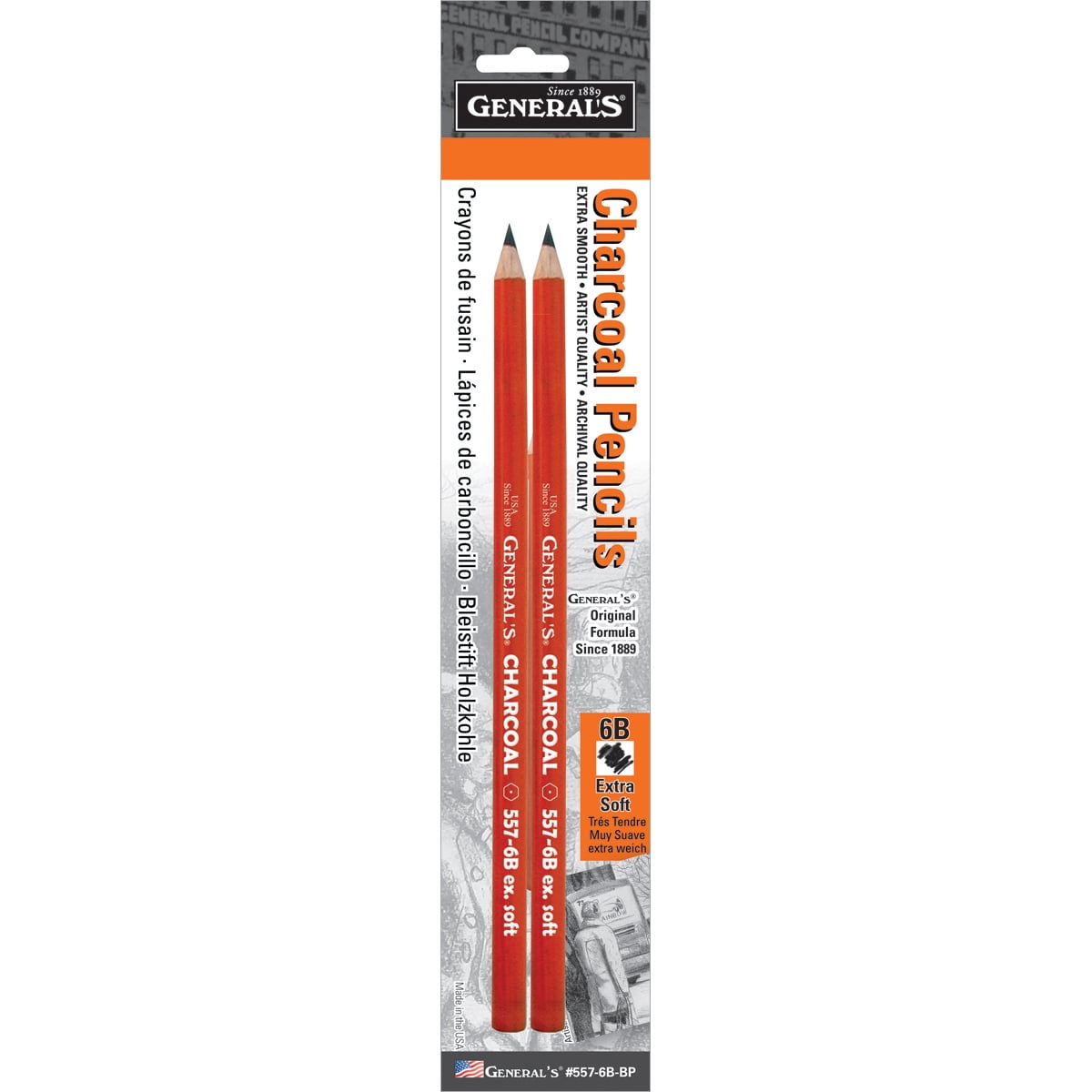 Charcoal Pencils 2/Pkg6B Walmart Canada