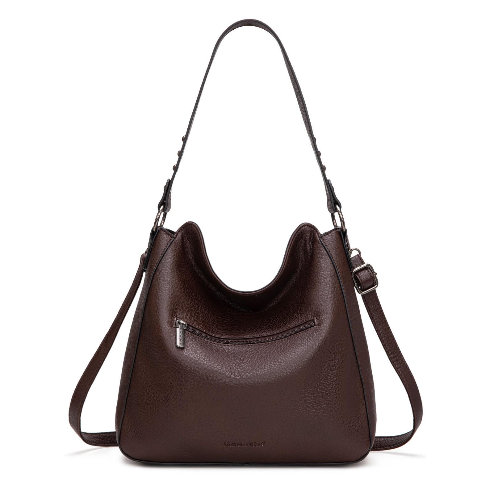 Montana West Purse and Wallet 2Pcs Set Hobo Crossbody Bag for Women Shoulder Handbags with Adjustable Strap, Coffee