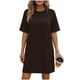 thumbnail image 3 of TaTaai Ladies Classic Solid Color Round Neck Short Sleeve Casual Dress with Functional Pockets Soft Stretchy Material Fashion Midi Dress for Spring Summer Daily Outings Gift, 3 of 6
