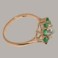 thumbnail image 4 of LBG British Made 10k Rose Gold Cultured Pearl & Emerald Womens Statement Ring - 33 size options - Size 5, 4 of 6