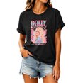 thumbnail image 3 of Dolly Shirt for Women Retro Floral Portrait Graphic Tee Country Music T Shirt Short Sleeve Crew Neck Casual Western Top, 3 of 5