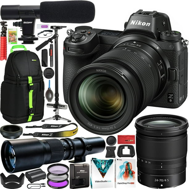 Nikon Z6 Full Frame Mirrorless Camera Body Filmmaker's Bundle with 24