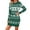 Green, variant on Fiaer Women's Christmas Sweater Dress Crew Neck Long Sleeve Plus Size Trendy Funny Reindeer Floral Printed Pullover Casual Xmas Tops Red XL