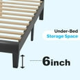 thumbnail image 5 of Zimtown Queen Platform Upholstered Bed Frame with Soft Adjustable Headboard, Wooden Mattress Foundation,No Box Spring Needed, Black, 5 of 7