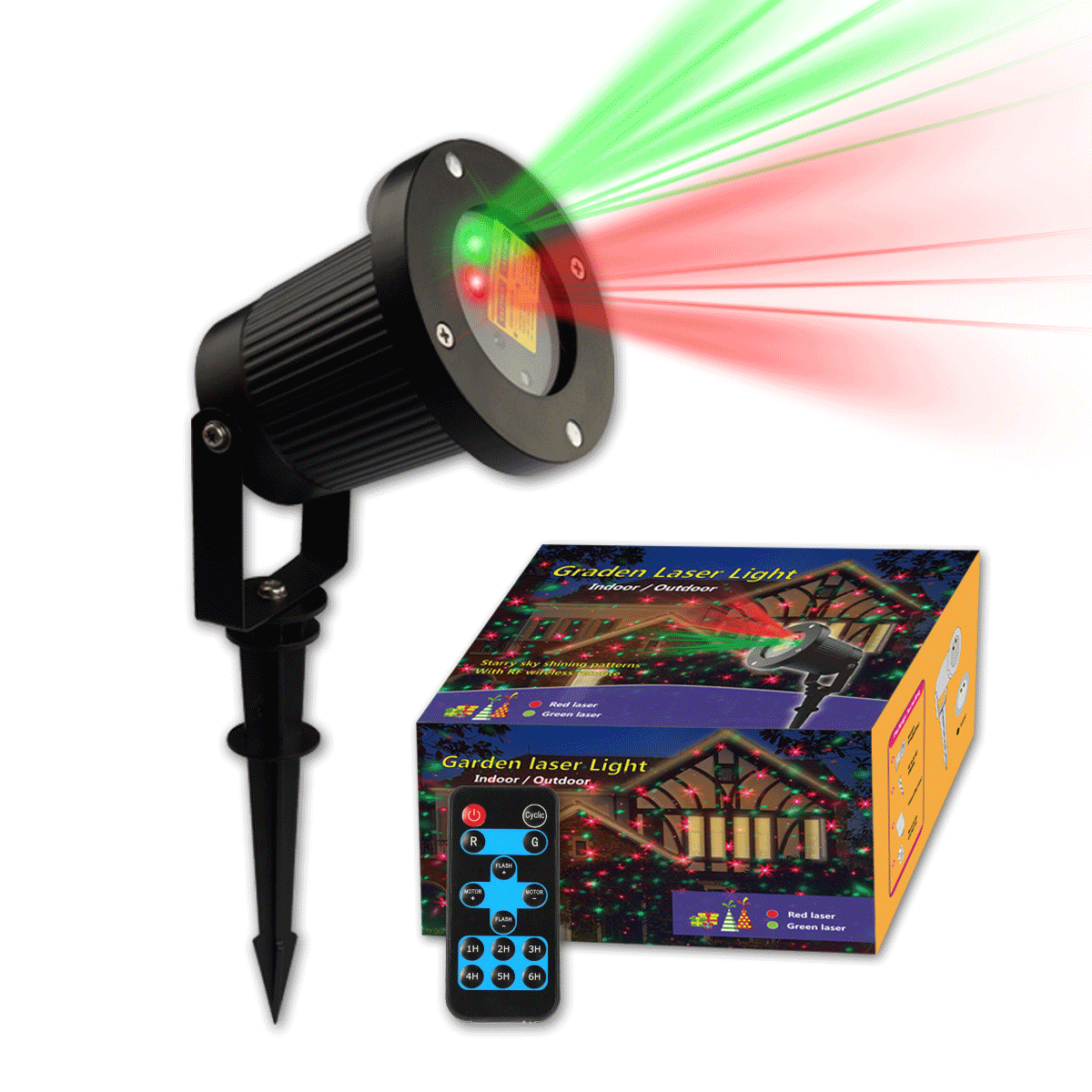 Green & Red Laser Projector Light Party Moving Landscape Garden Christmas Decor 