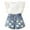 White, variant on Toddler Girls Summer Outfits Mesh Ruffled T-Shirts Tops and Embroidered Denim Shorts Cute Outfits Set(White,2-3 Years)