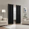 thumbnail image 6 of Sun Zero Bryant 2-Piece Textured Thermal Insulated 100% Blackout  Grommet Top Curtain Panel, Black, 37”W x 63"L, 6 of 9