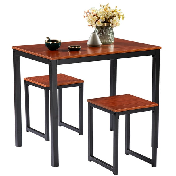 3 Pieces Kitchen Table Set Bistro Table Set With Two Stools 35 4 X 23 6 X 29 5