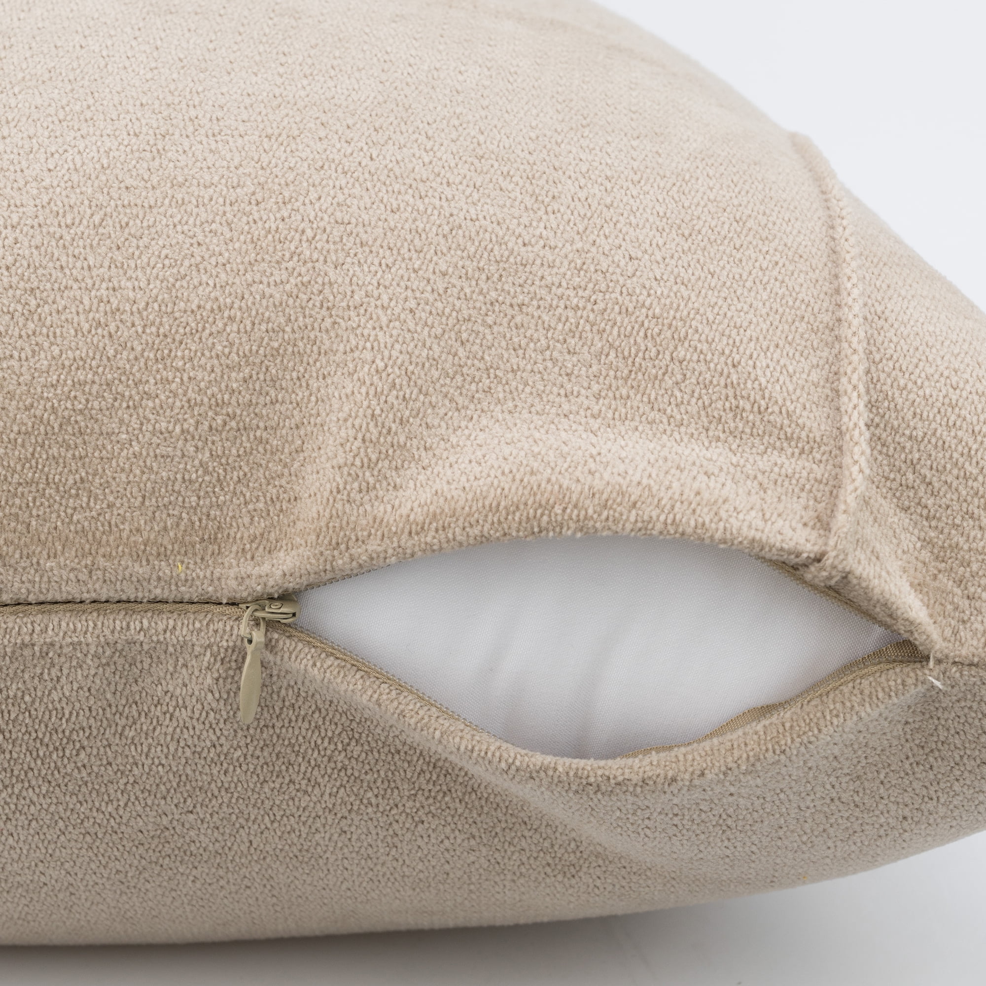 Unique Bargains 2Pcs Grid Textured Throw Pillow Covers Couch Cushion Cases Khaki 18"x18"