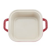 Staub Ceramic 4-pc Baking Pans Set, Casserole Dish with Lid, Brownie Pan, Cherry