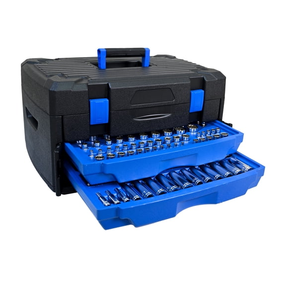 Tool Box, Black Hand Tool Box with Toolset 266Pcs, Black Blue Mechanics Tool Box,Carbon Steel Tool Box With Drawers, Tool Organizers Tool Boxes
