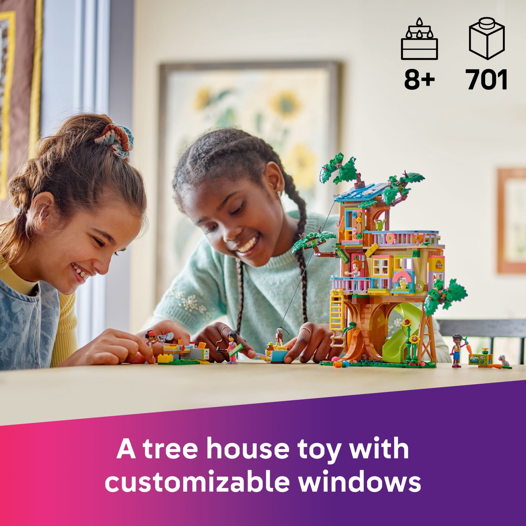 LEGO Friends Friendship Tree House Hangout - Building Toys Playset for Kids, Girls & Boys, Ages 8+ - Pretend Play Gift Ideas for Graduation - 4 Minifigures & 2 Animal Figures - 42652