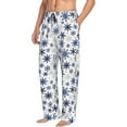 thumbnail image 6 of Pofeuu Dark Blue Snowflakes Print Men's Pajama Pants, Soft Lounge Pajama Pants with big pockets for Men Plaid Pj Bottoms-Small, 6 of 6