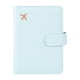 thumbnail image 1 of Bolsa de pasaporte de cuero con múltiples ranuras para tarjetas, protección multifuncional de identificación, cierre a presión, azul cielo, 1 of 2