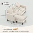 thumbnail image 3 of HOMCOM Sectional Sofa, L Shaped Couch with Changeable Chaise, Cream White, 3 of 10