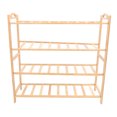 thumbnail image 2 of 4 Tier Wood Shoe Organizer, Large Capacity Wooden Shoe Rack  for Living Room, 2 of 7