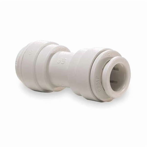 Push-Fit Union Fitting, 1/2 in x 3/8 in Tube Size, Polypropylene, White, 10 PK
