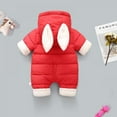 thumbnail image 2 of Bullpiano Newborn Baby Jumpsuit Outfit Hoody Coat Winter Warm Toddler Clothes Jumpsuit Windproof Romper, 2 of 6
