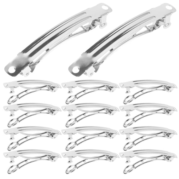 LEEYNEER 50pcs Craft Silver Hair Pins DIY Hair Clips Barrettes Jewelry Making Clips Blank French Barrettes Iron DIY Hair Clip for Craft Hair Accessories