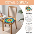 thumbnail image 2 of Colorful Rainbow Tie Dye Spiral Pattern Seat Covers for Dining Room Chairs Set Of 4,Stretch Printed Washable Chair Seat Cover with Elastic Ties and Button,Removable Waterproof Couch Cushion Covers, 2 of 6